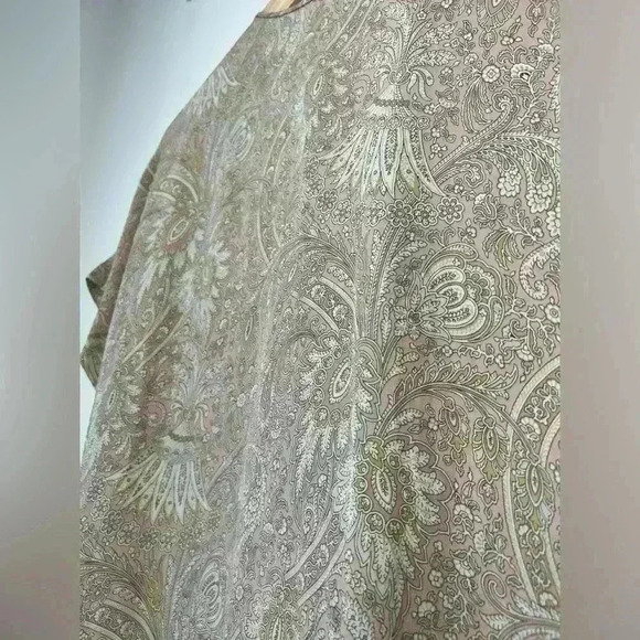 Liz Claiborne Womens Silk Paisley Fairy Core Powder Pink Boho Ethereal Top 4 - Picture 3 of 13